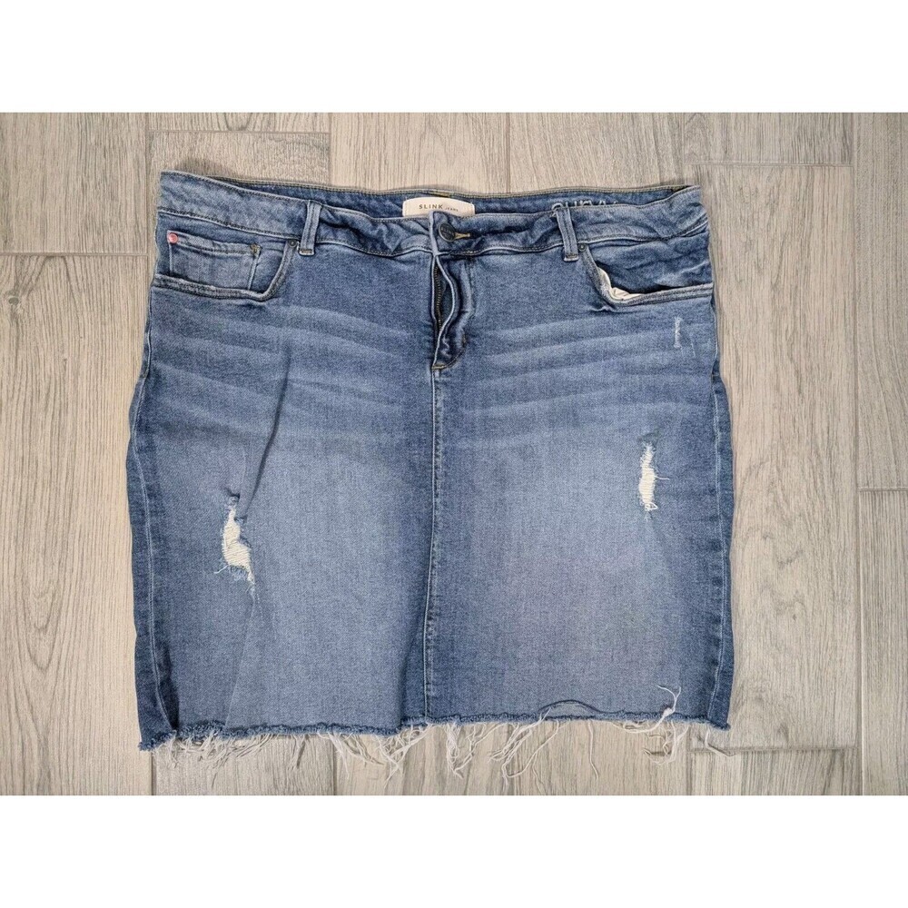 Slink‎ Jeans Nordstrom Plus Size 22 Blue Denim Mini Skirt